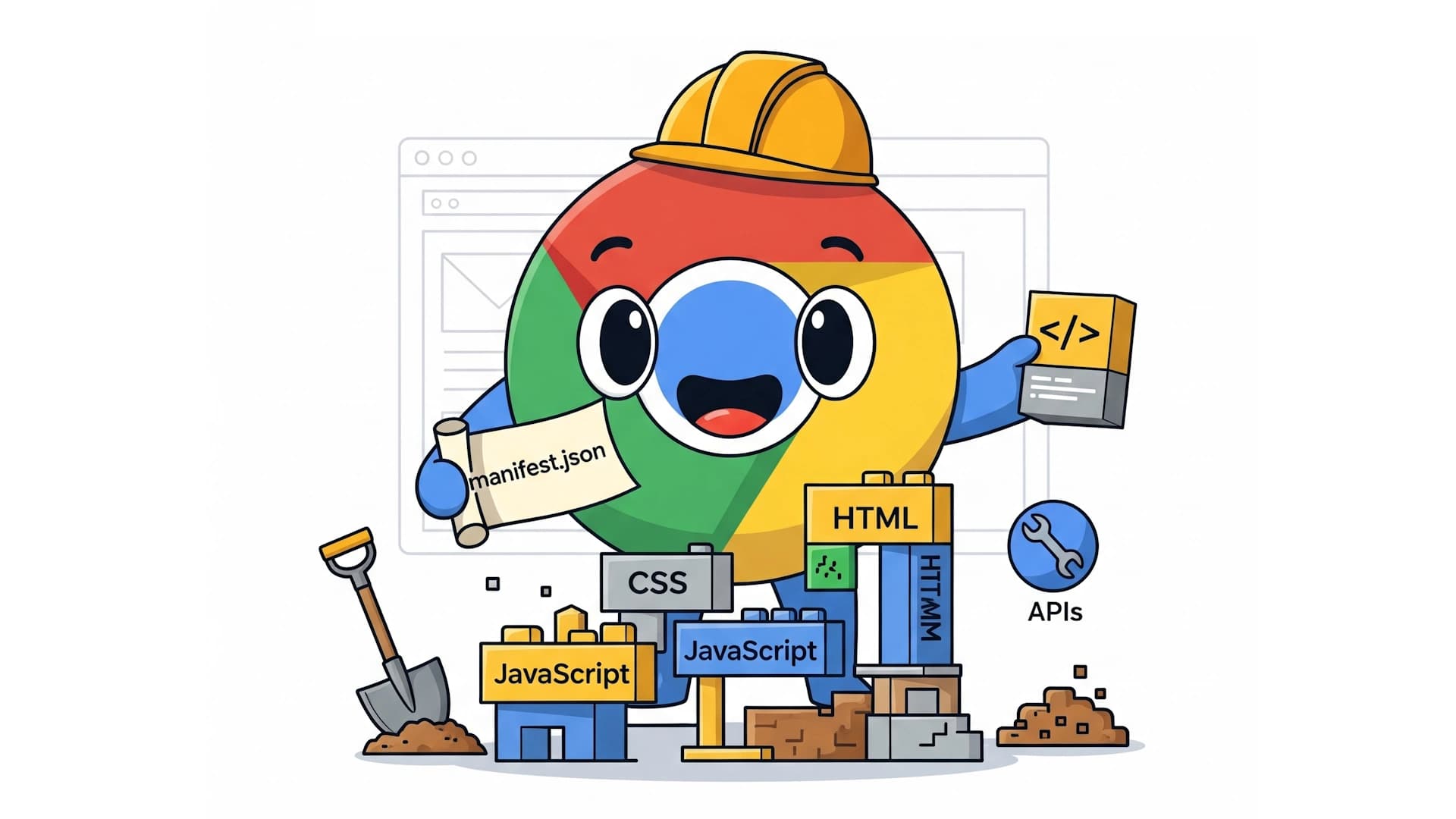 Cartoon Chrome extension building from the ground up