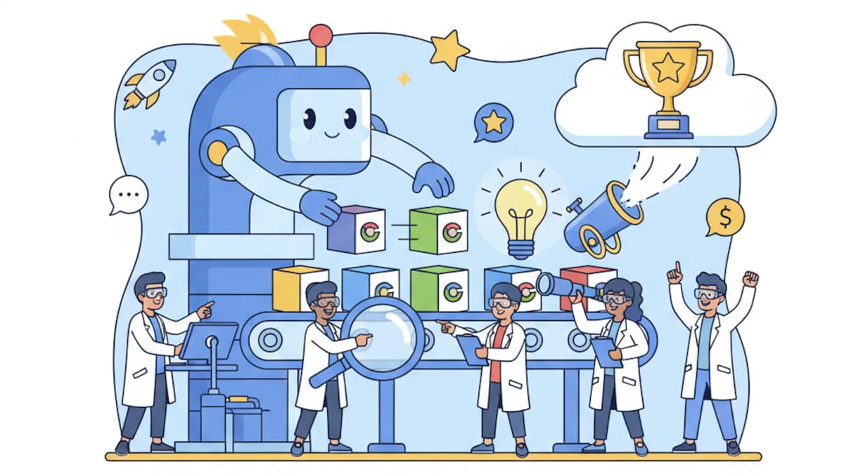 Cartoon scientists looking at SEO for Chrome extension ranking
