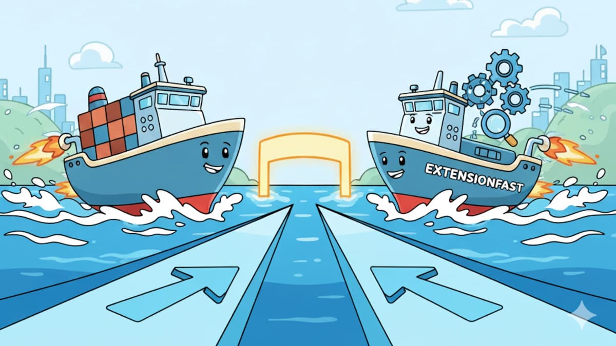 Two ships representing two different products
