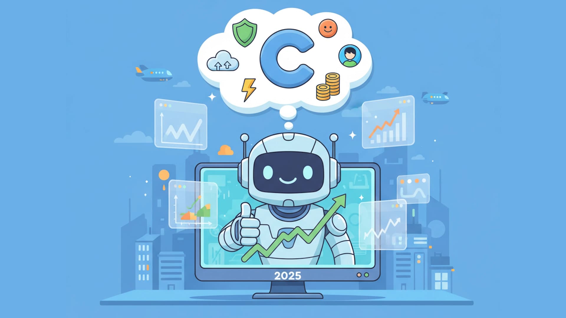 Cartoon Chrome extension looking successful