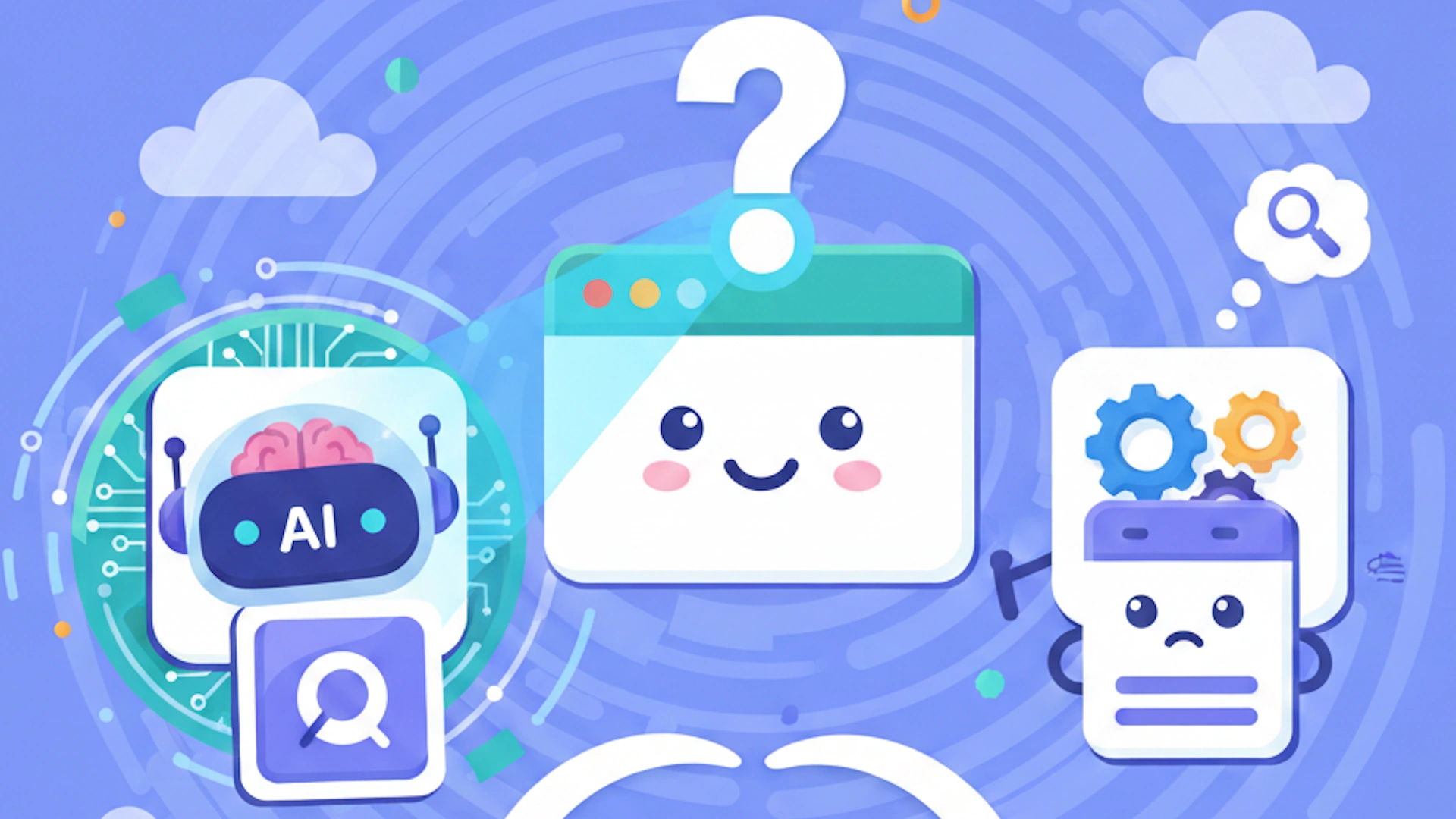 Cartoon characters determining if they should be using ai