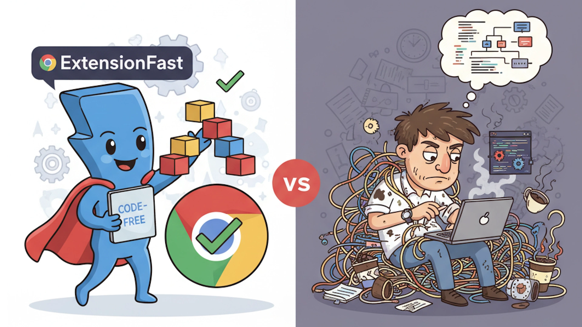 Cartoon characters of extension superhero and man