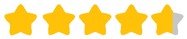 5 stars lined up